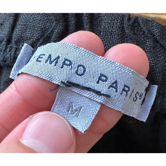 Tempo Paris 100% Linen Skirt Size Medium Women’s Black Pull On - Picture 4 of 7